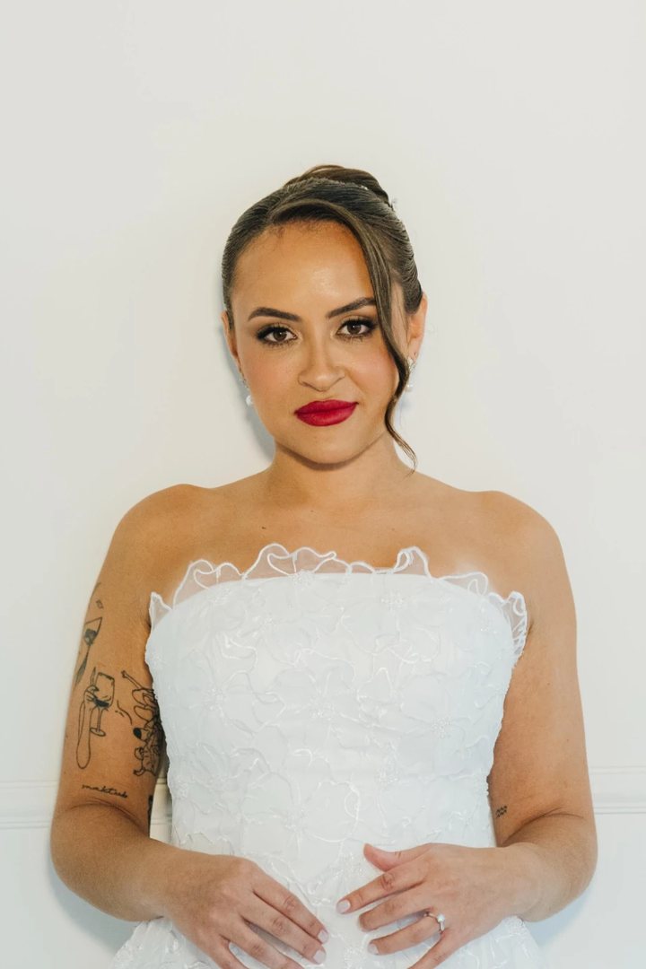 Noiva Ingrid Rugila no dia do casamento